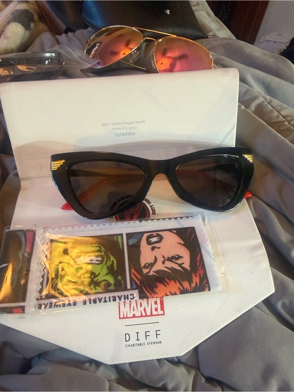 DIFF x Marvel Black Widow Polarized Cat Eye Sunglasses Limited Edition